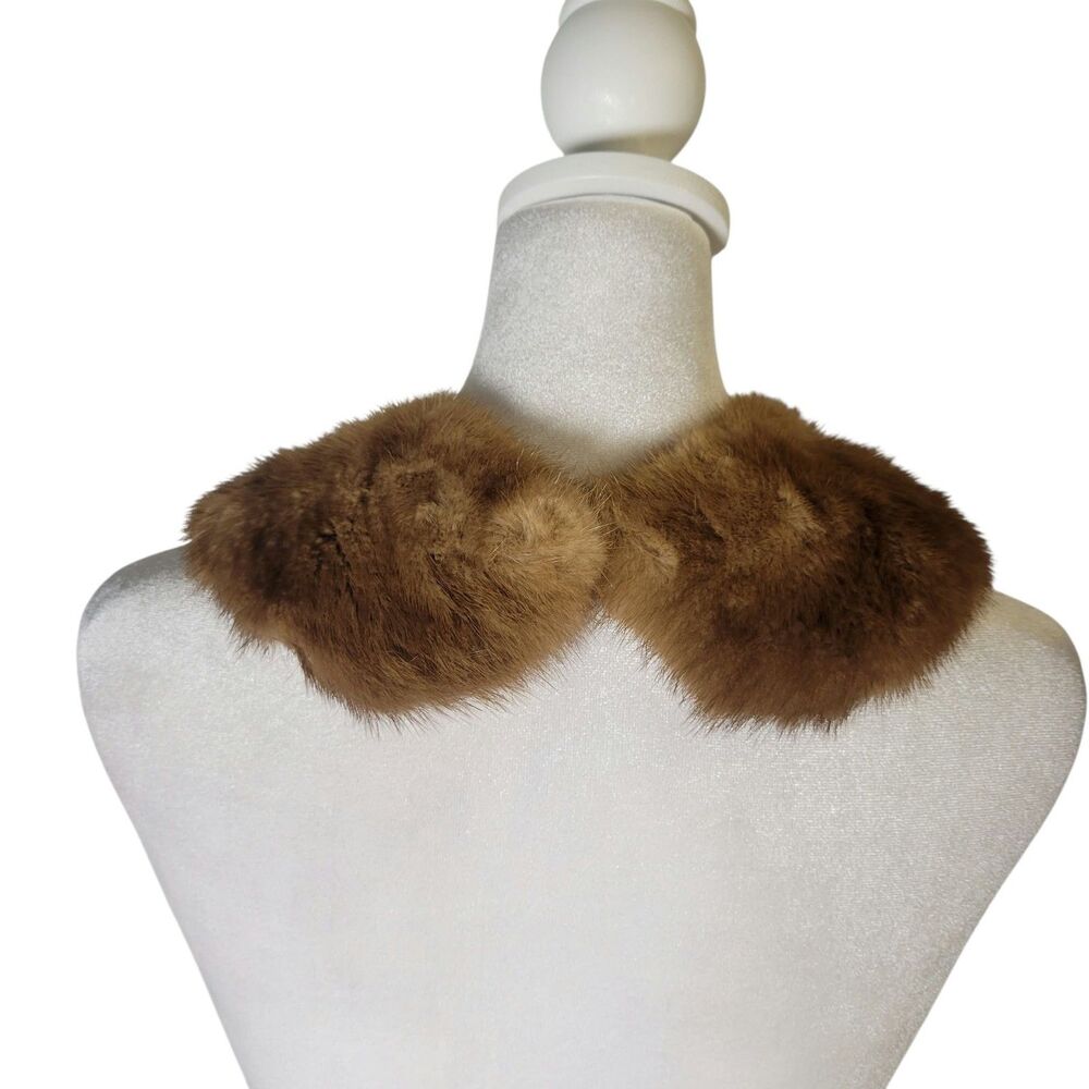 Vtg 50s Mink Fur Collar Detachable Honey Blonde Old Hollywood Mob Wife Luxury
